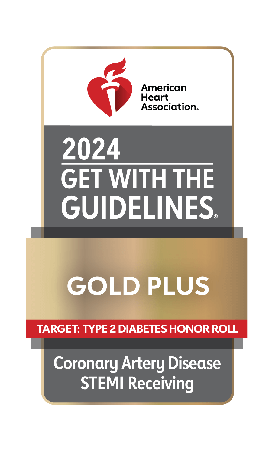 Get With The Guidelines® – Coronary Artery Disease STEMI Receiving Center Gold Plus Award